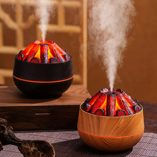 Charcoal Fire Air Humidifier - Aroma Diffuser, Mist Sprayer, Night Light for Home Mini Diffuser for Relaxation & Ambiance